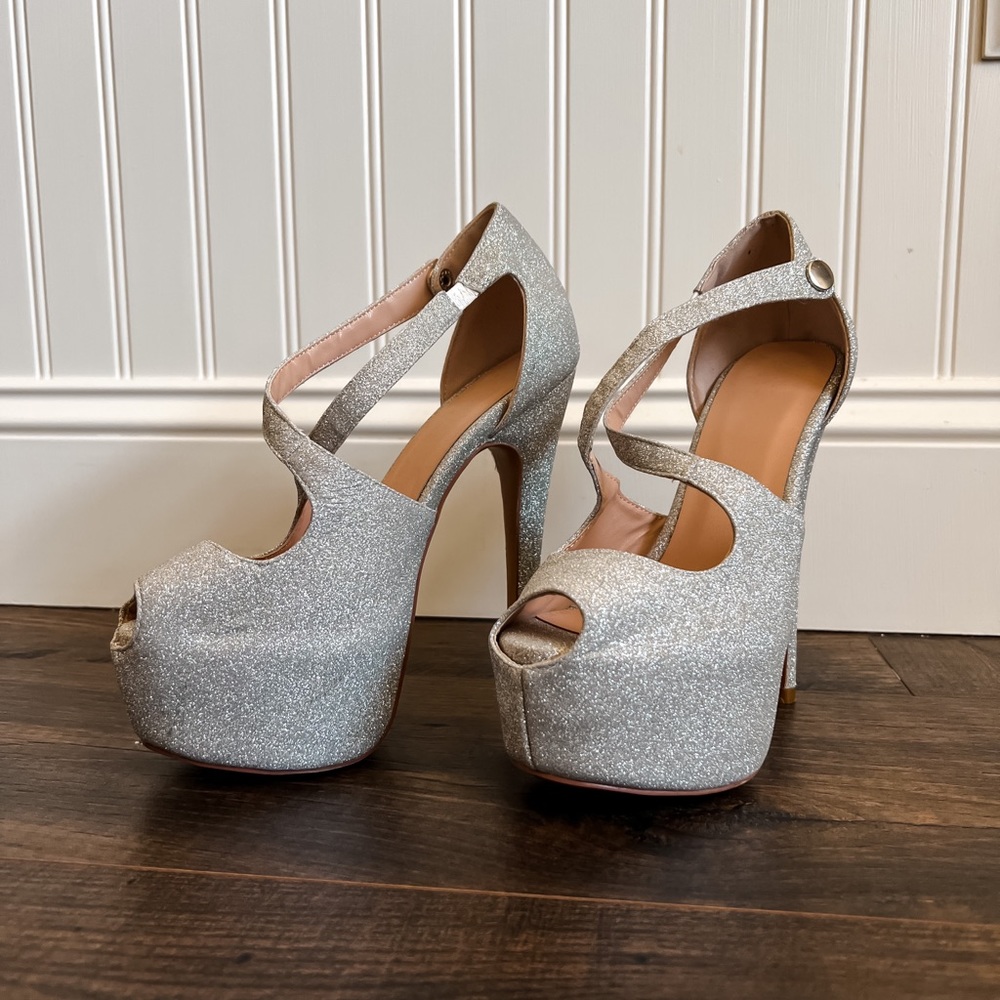 Women’s Silver Platform Heels